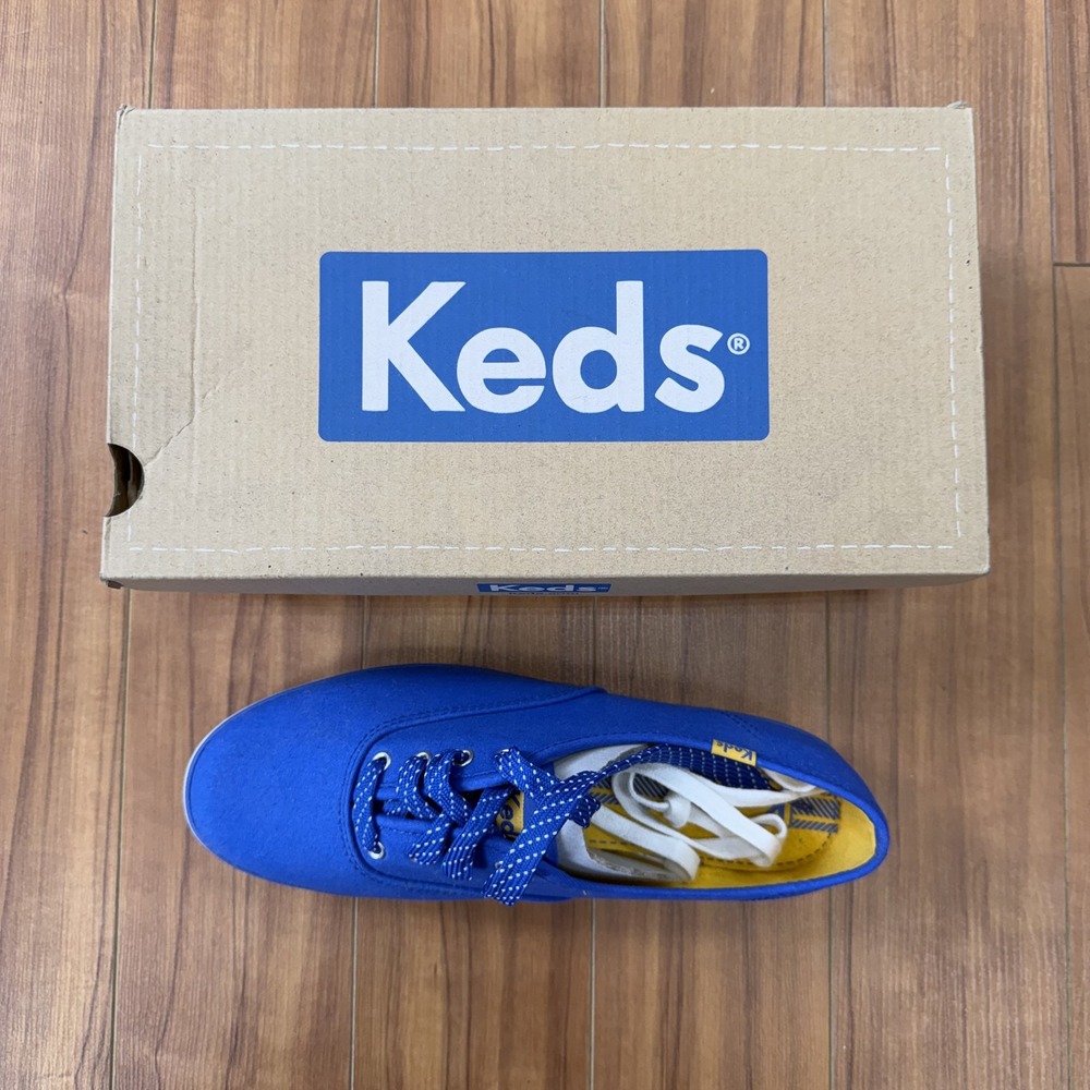 Keds CH OX Blue Shoes Womens Size 8.5 Blue Canvas Lace Up Sneakers WF48105